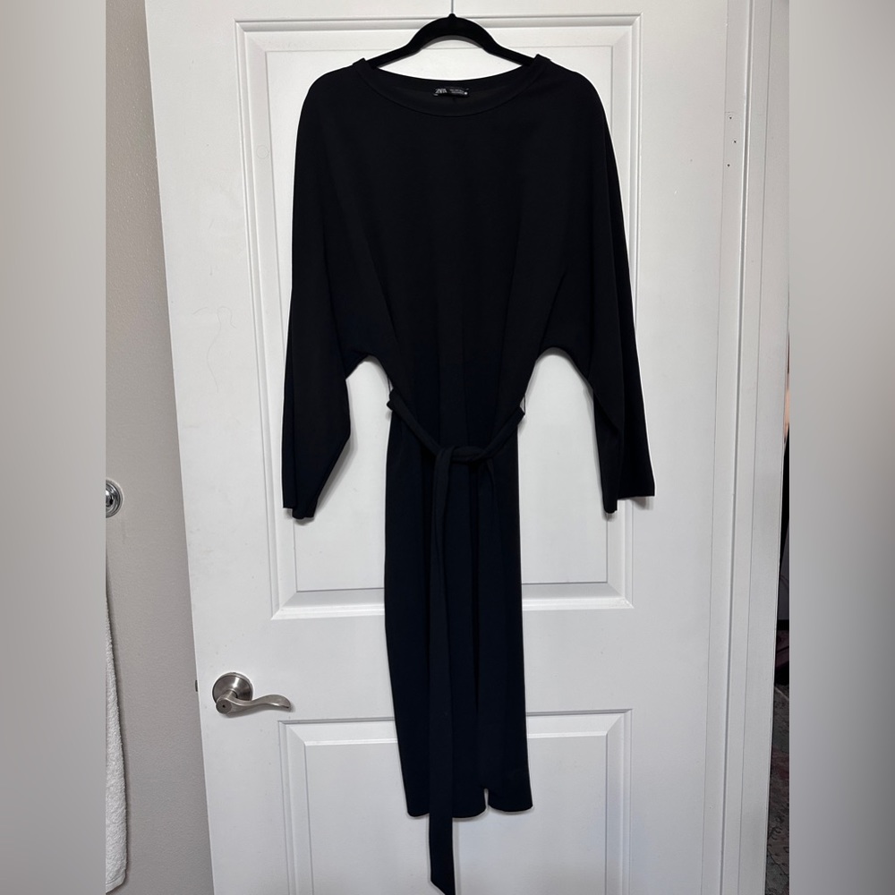 Black Zara tie dress size L